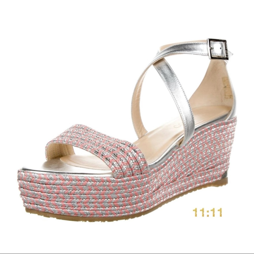 JIMMY CHOO Silver/Pink Wedge -39